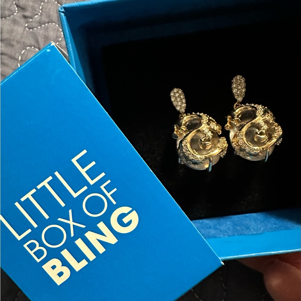 Daniela Swaebe Gold and cubic zirconia dangle earrings